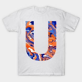 Orange and blue marble U T-Shirt